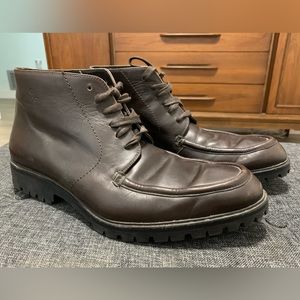 Genuine Gucci Ankle Boots Lug Sole Dark Brown Leather 114462 Men’s US 11.